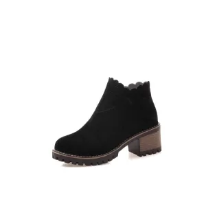 Winter High Heel Ankle Boots with Bow Tie