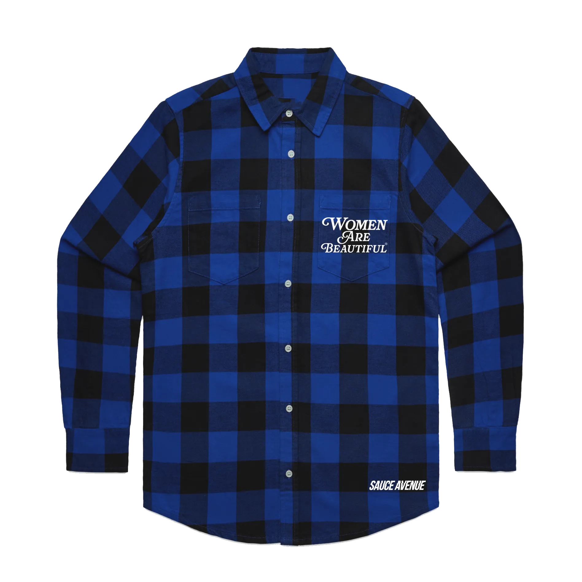 Women Are Beautiful (WH) | Royal Blue Flannel Shirt