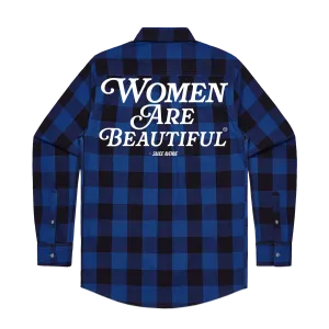 Women Are Beautiful (WH) | Royal Blue Flannel Shirt