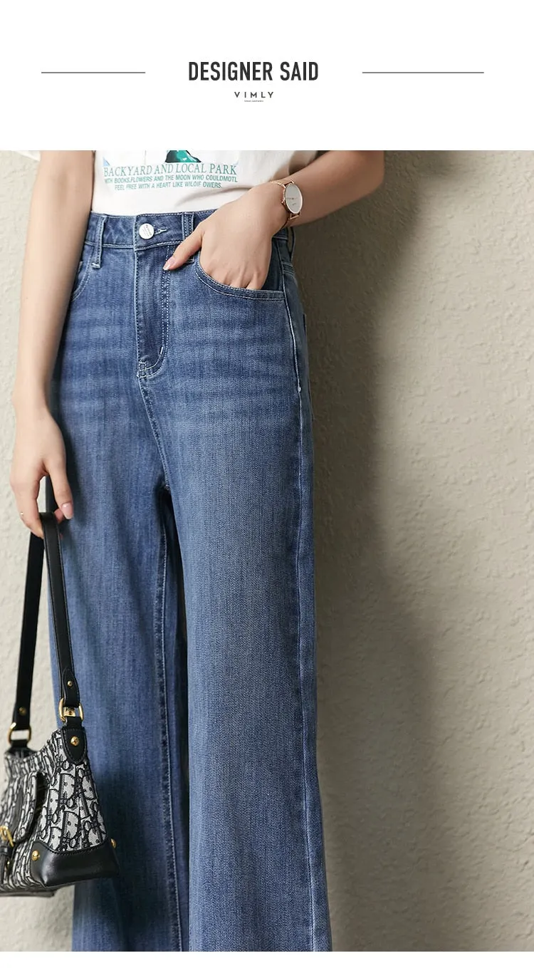 Women Jeans Business Vintage Straight Pants
