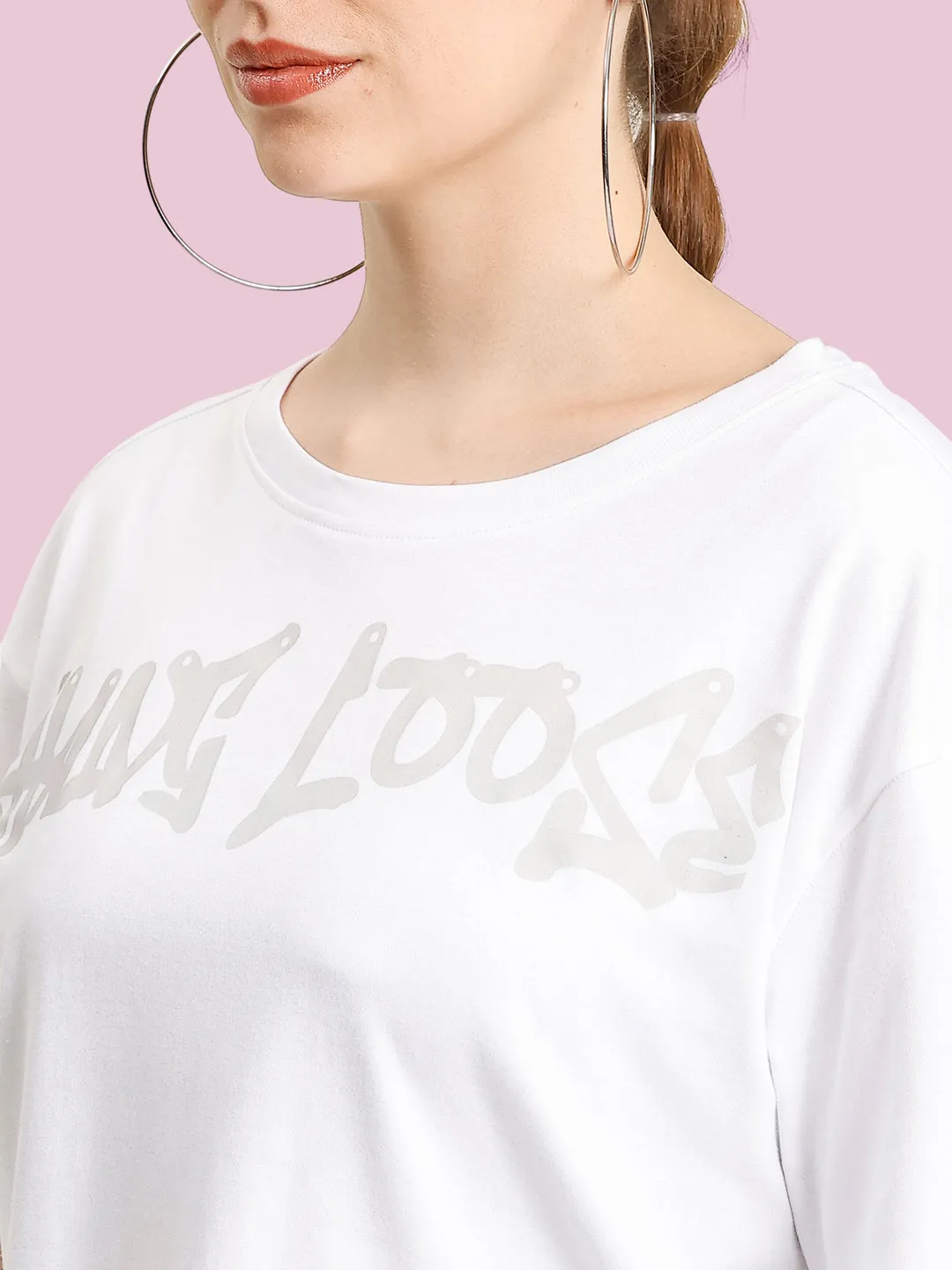 Women Skater Grafetti Print Boxy Crop T shirt