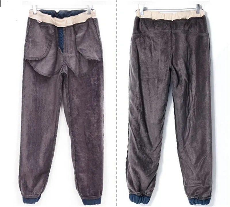 Women Thicken Fleece Skinny Harem Pants Trousers Elastic Waist Denim