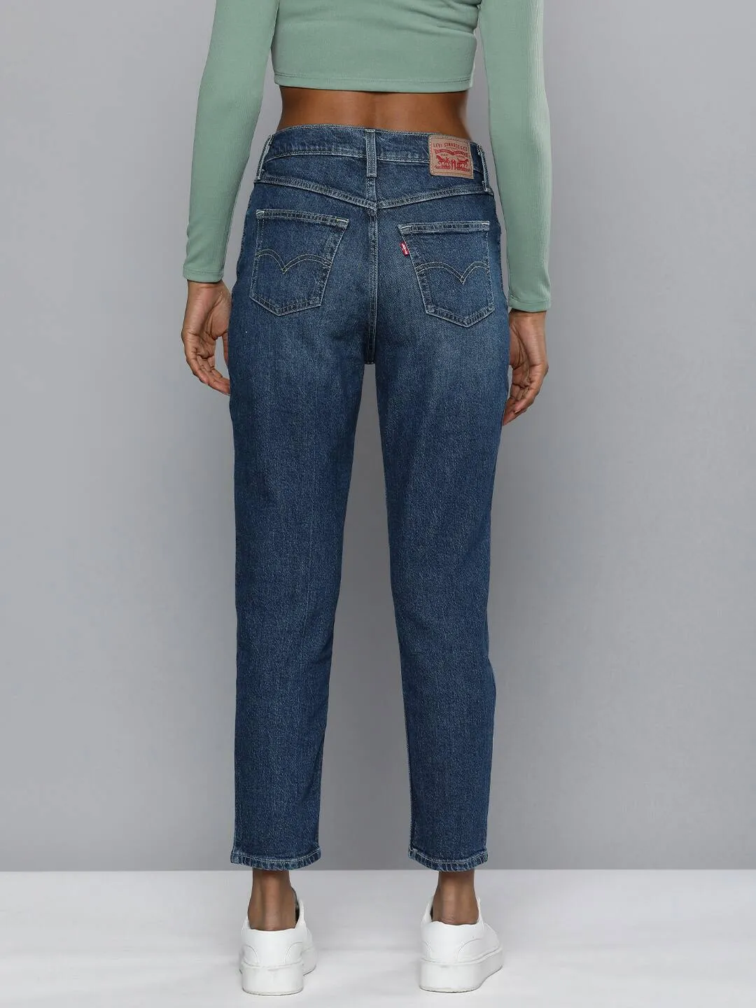 Women's 80s Blue Loose Fit High Rise Jeans