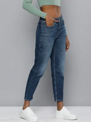 Women's 80s Blue Loose Fit High Rise Jeans