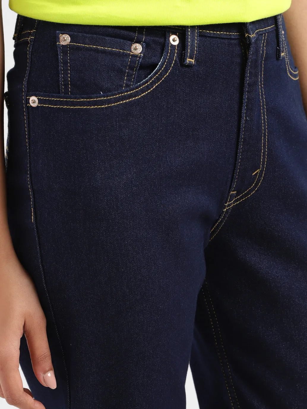 Women's 80s Navy Blue Loose Fit Mid Rise Jeans