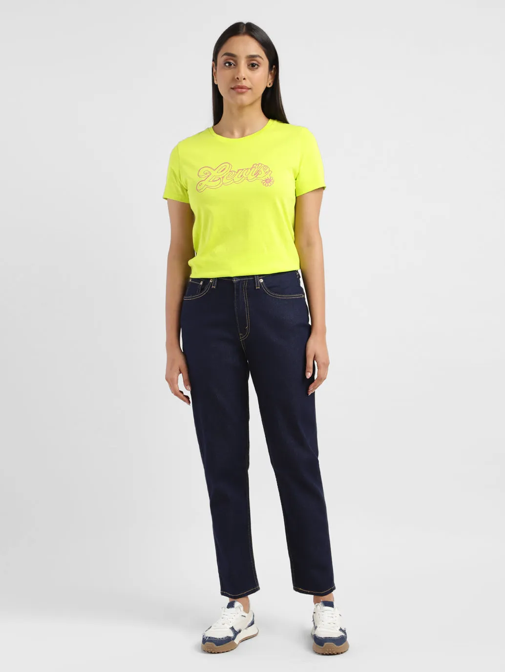 Women's 80s Navy Blue Loose Fit Mid Rise Jeans