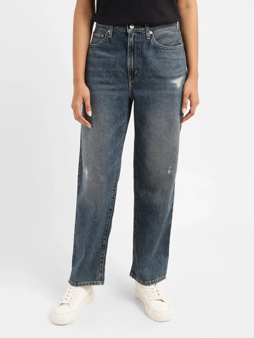 Women's 94 Blue Baggy Fit High Rise Jeans