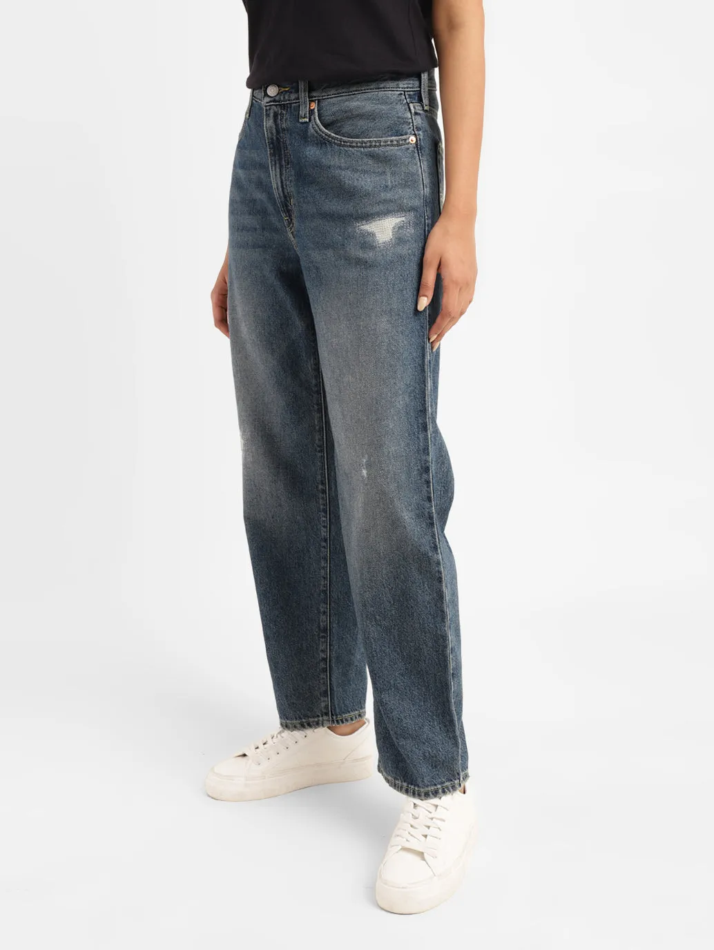 Women's 94 Blue Baggy Fit High Rise Jeans