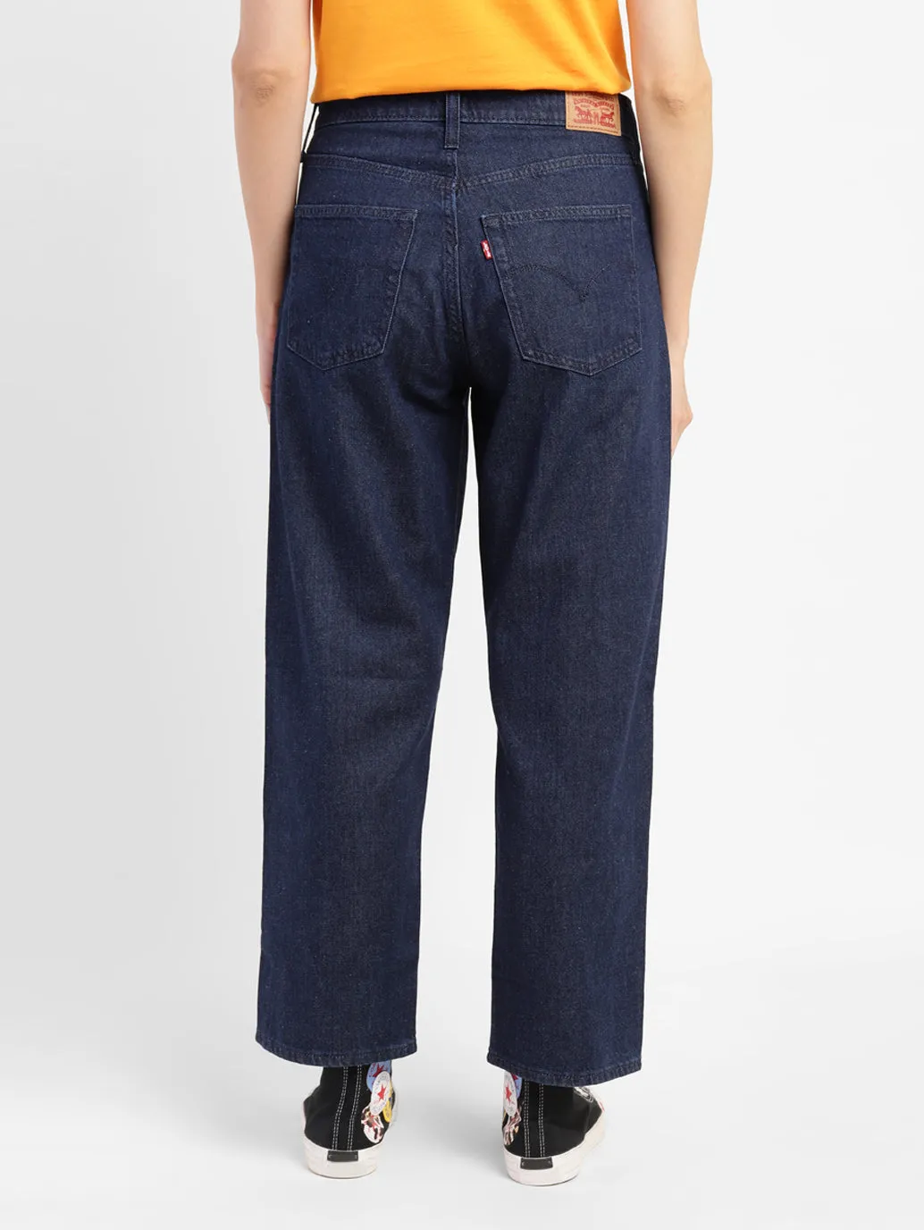 Women's 94 Navy Blue Loose Fit Mid Rise Jeans