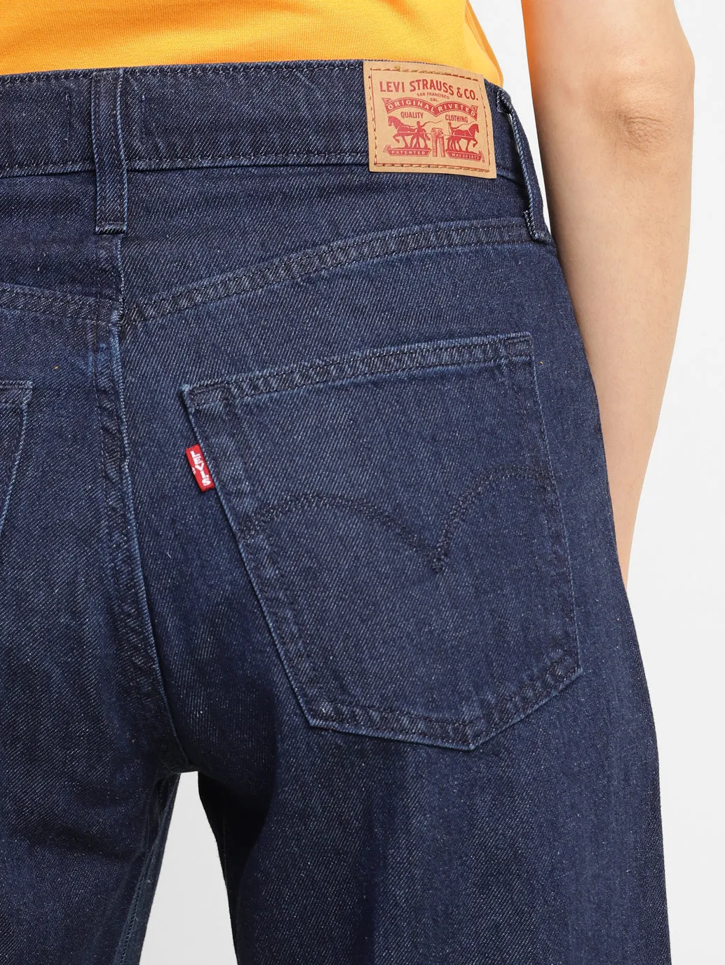 Women's 94 Navy Blue Loose Fit Mid Rise Jeans