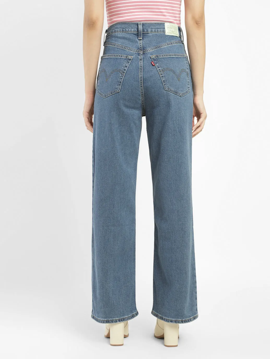 Women's Blue Loose Fit High Rise Jeans