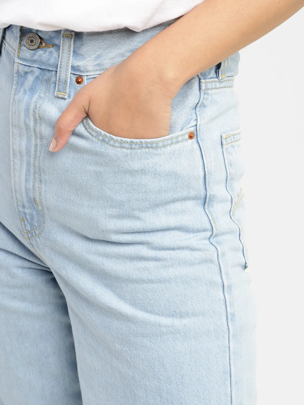 Women's Blue Loose Fit High Rise Jeans