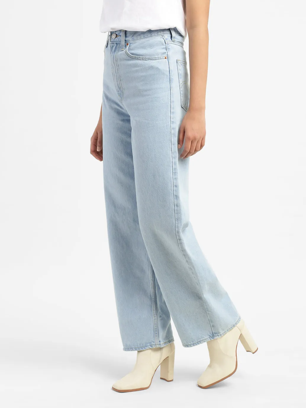 Women's Blue Loose Fit High Rise Jeans