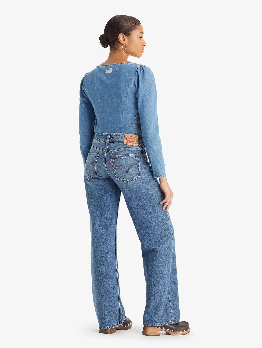 Women's Blue Loose Fit Super Low Rise Jeans