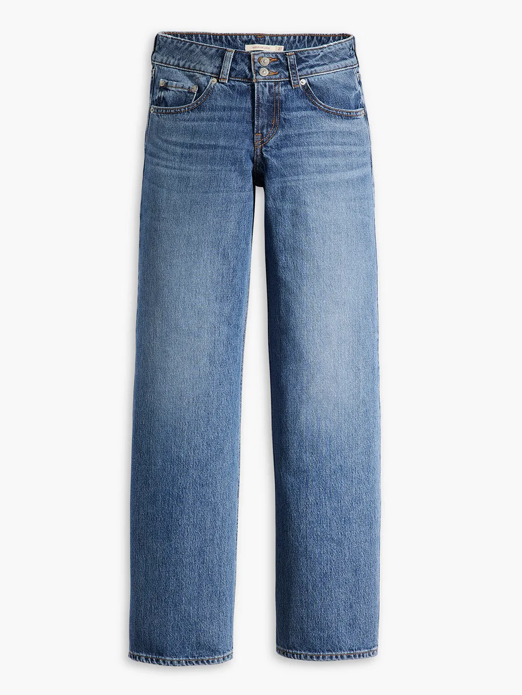 Women's Blue Loose Fit Super Low Rise Jeans