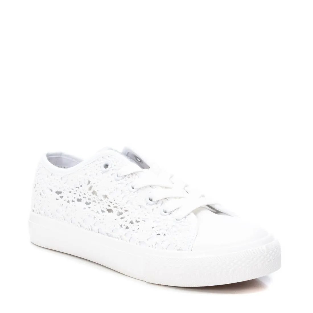 Women's Crochet Lace-Up Sneakers By XTI_170735_White