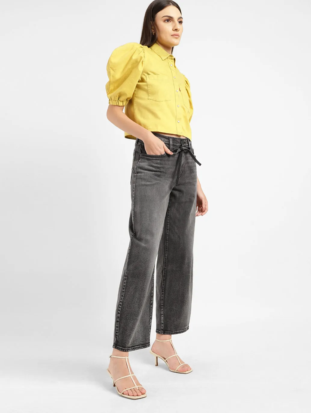 Women's Grey Straight Fit Mid Rise Jeans