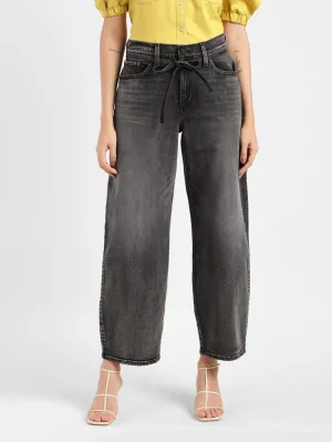 Women's Grey Straight Fit Mid Rise Jeans