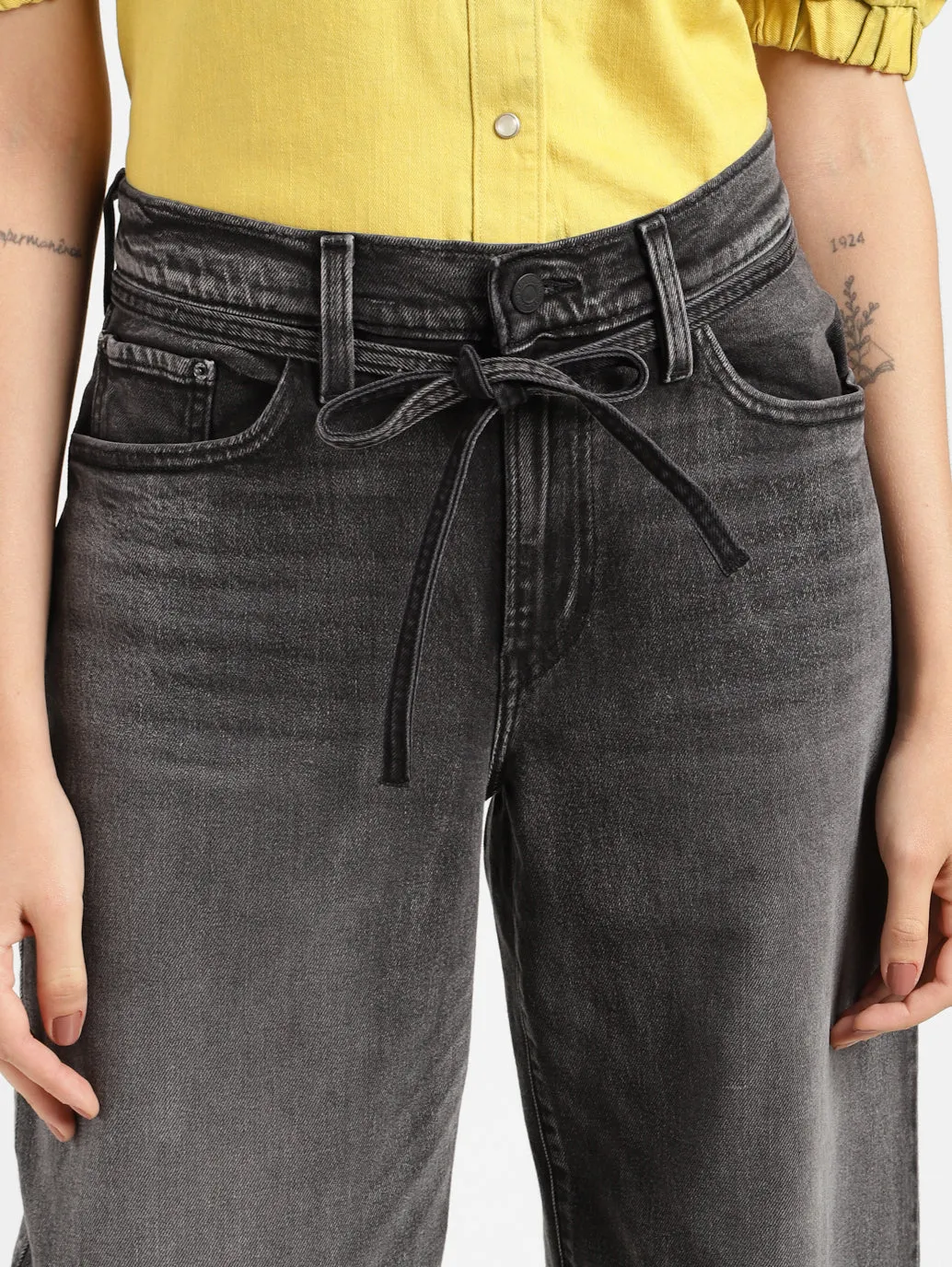 Women's Grey Straight Fit Mid Rise Jeans