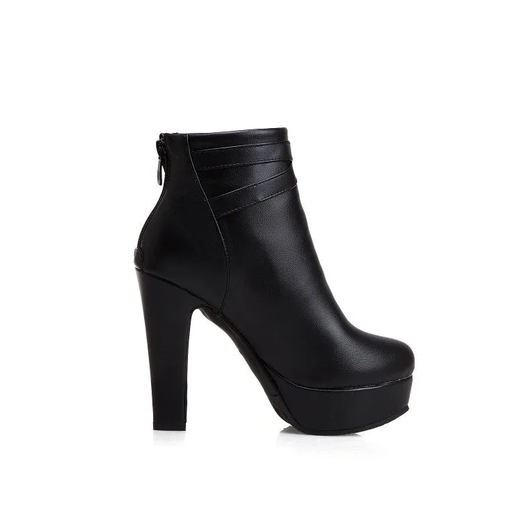 Women's High Heel Platform Short Boots
