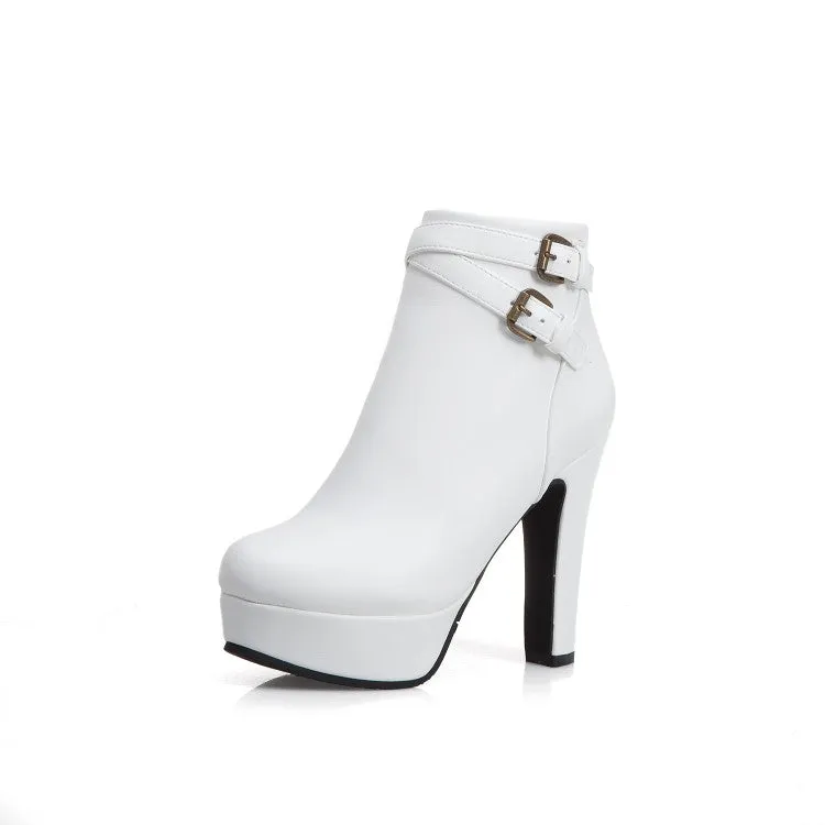 Women's High Heel Platform Short Boots