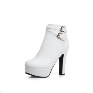 Women's High Heel Platform Short Boots