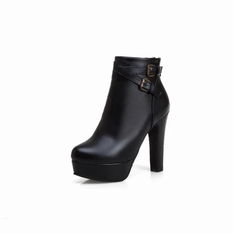 Women's High Heel Platform Short Boots