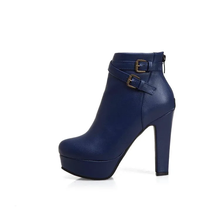 Women's High Heel Platform Short Boots