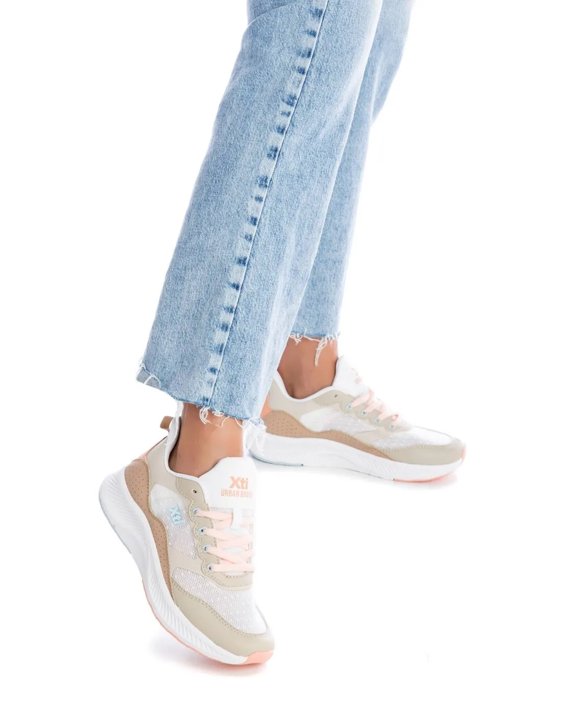Women's Lace-Up Sneakers By XTI_140794_Beige