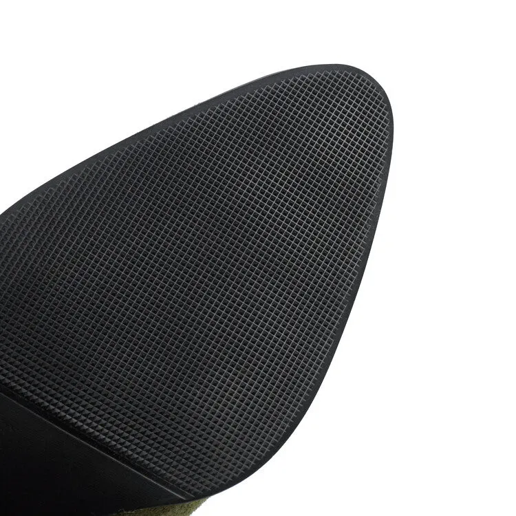 Women's Pointed Toe Block Heel Short Boots