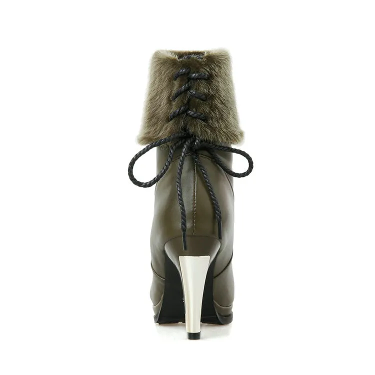 Women's Pointed Toe High Heels Short Boots