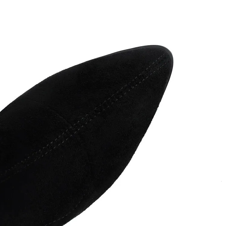 Women's Pointed Toe Square Heel Short Boots