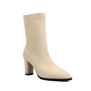 Women's Pointed Toe Square Heel Short Boots