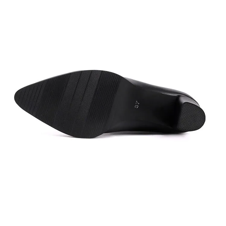 Women's Pointed Toe Square Heel Short Boots