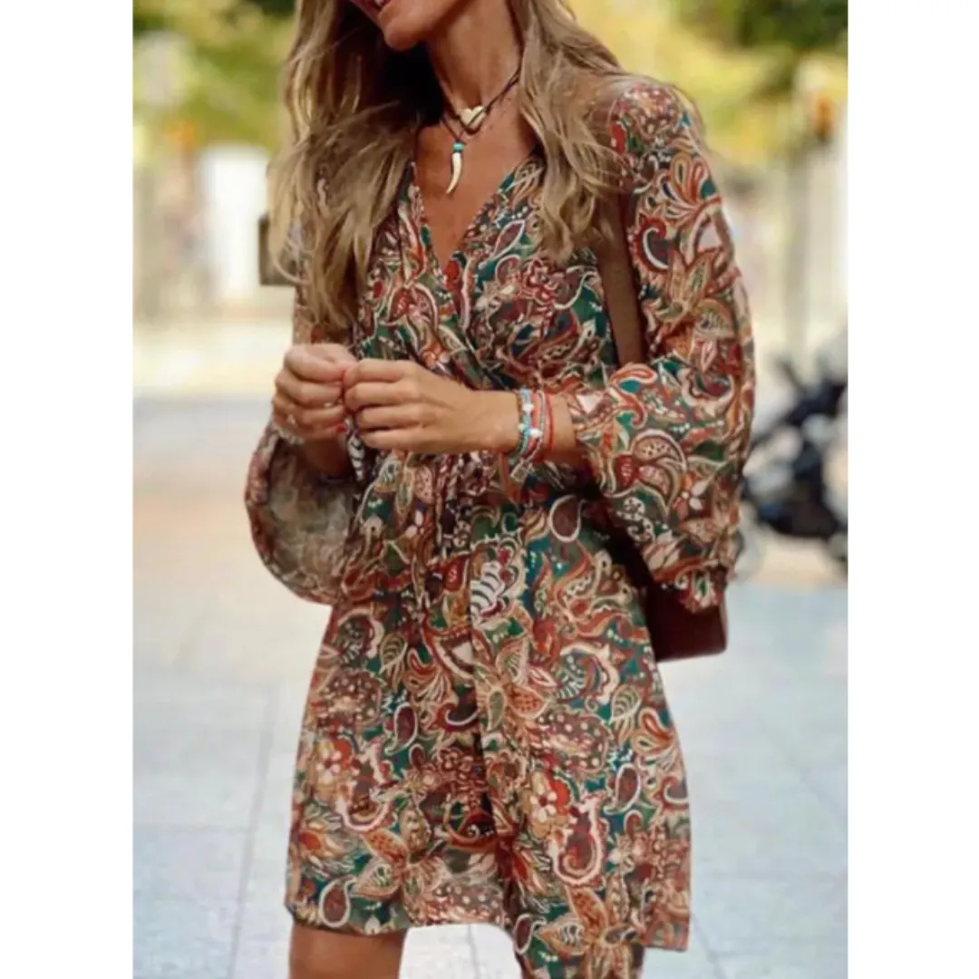 Women's Puff Sleeve Summer Boho Dress | Mini
