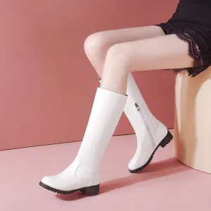 Women's Side Zippers Mid Calf Boots