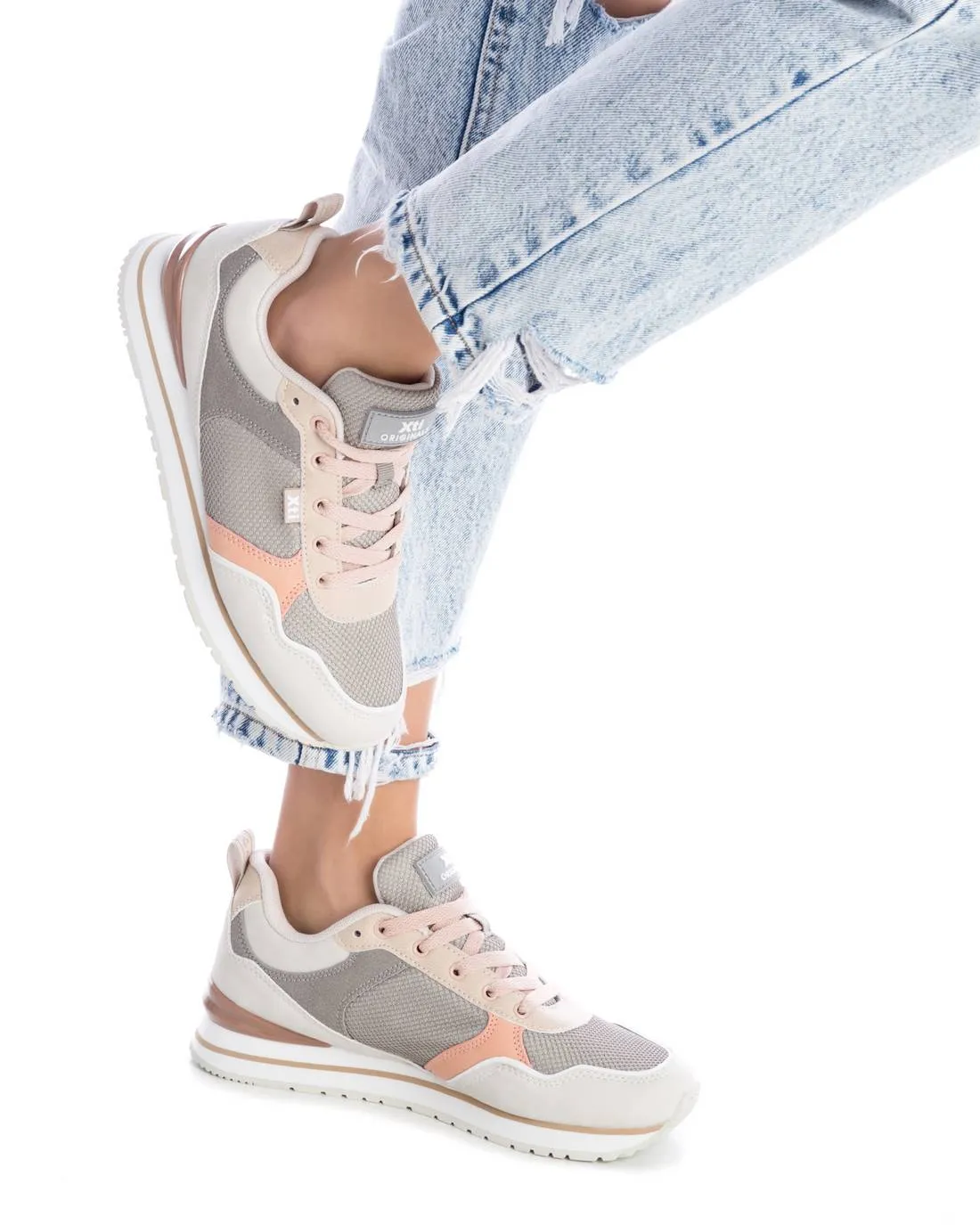 Women's Sneakers By XTI, 14118401 Grey With Multicolor Accent