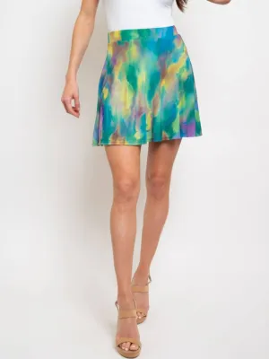 WOMEN'S TIE DYE HIGH WAISTED SKATER SKIRT