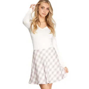 Woven Plaid Mini Skater Skirt