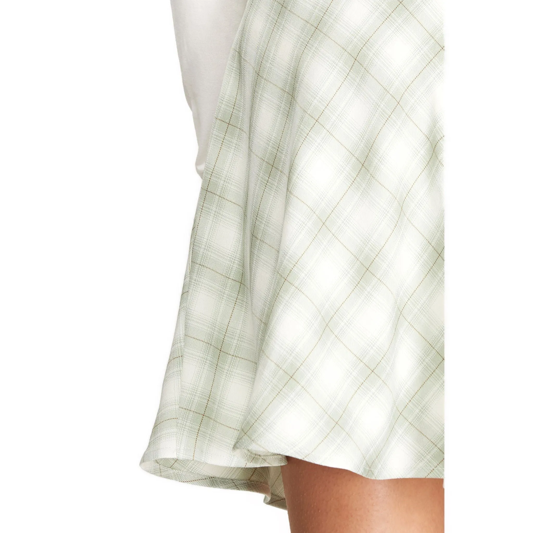Woven Plaid Mini Skater Skirt