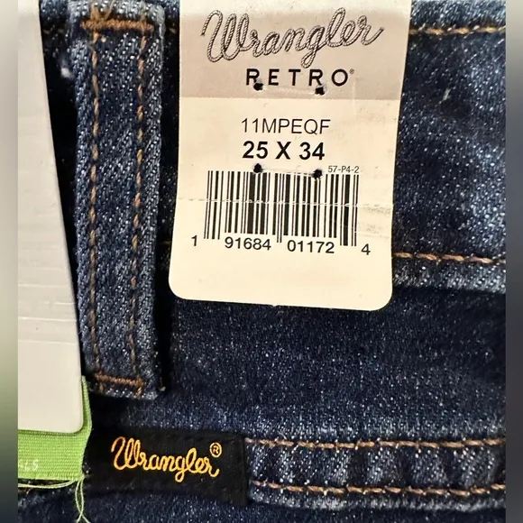 WRANGLER JEANS FOR WOMEN RETRO HIGH RISE GREEN JEAN FAITHLYN SIZE 25 x 34 NWT