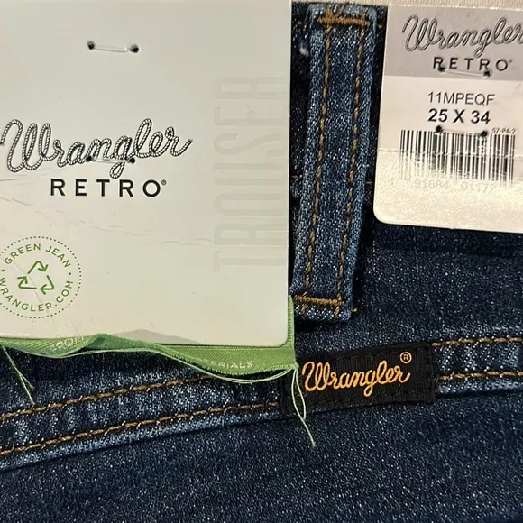 WRANGLER JEANS FOR WOMEN RETRO HIGH RISE GREEN JEAN FAITHLYN SIZE 25 x 34 NWT