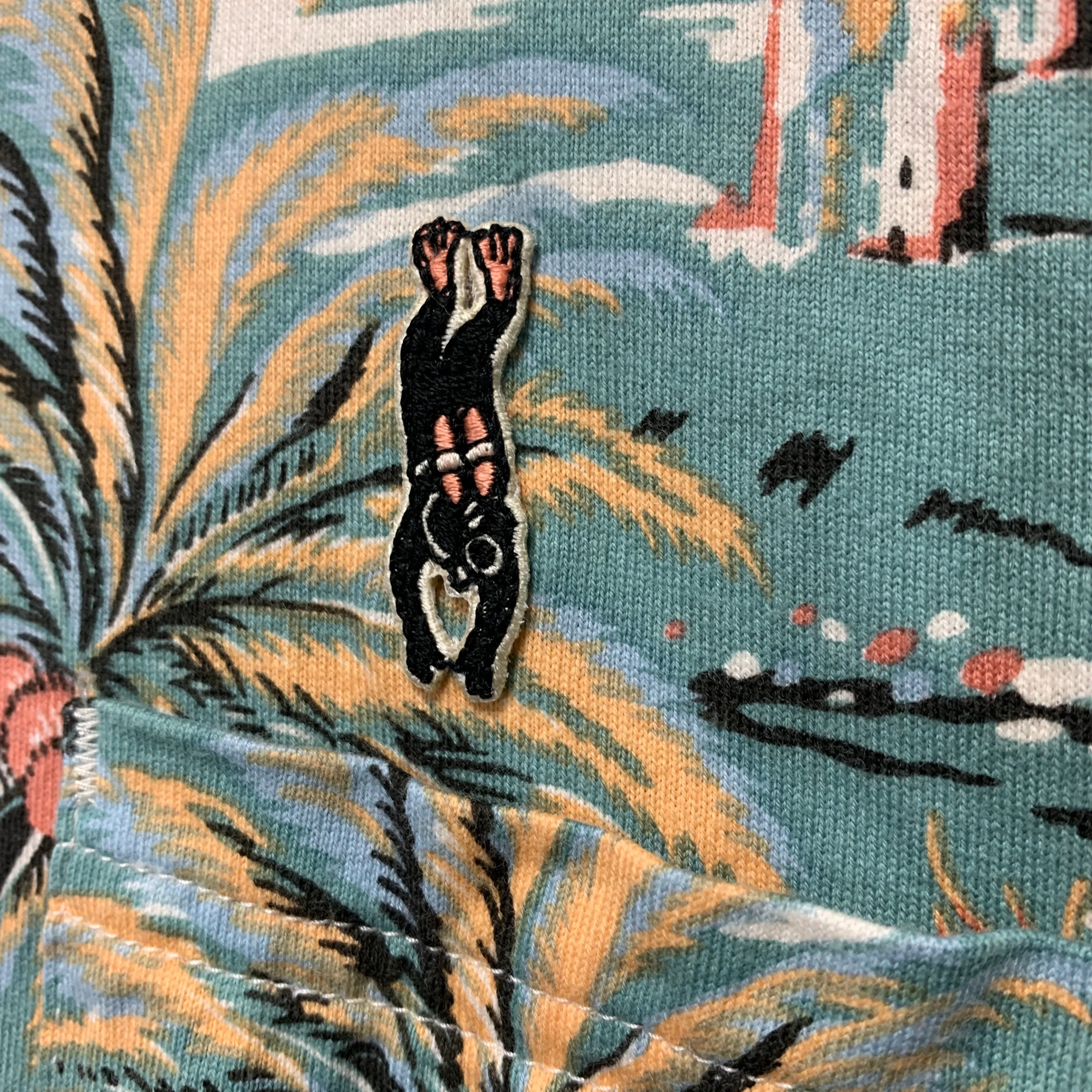 [XL] Kapital Hula Girl Aloha Diver Print Pocket Polo Shirt