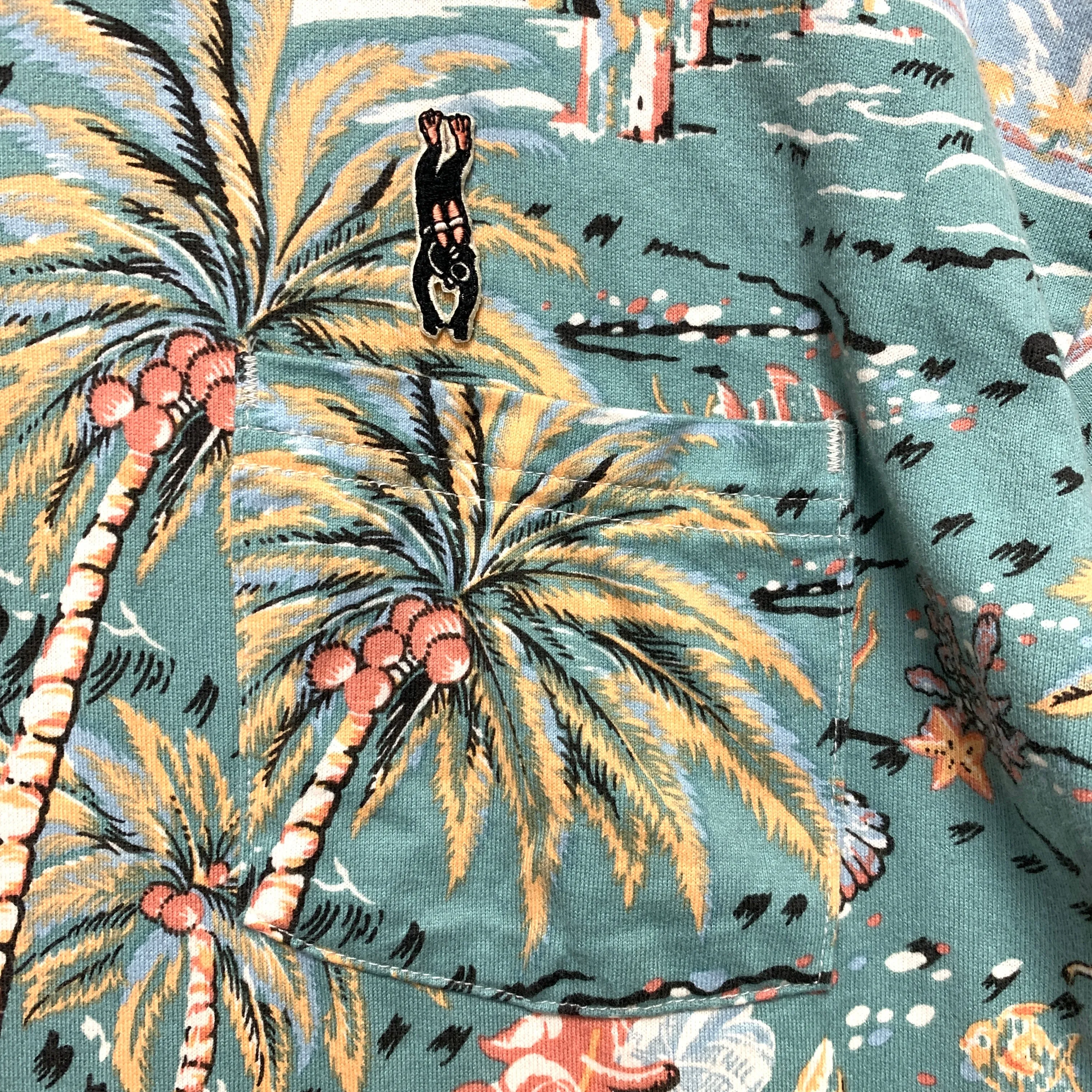 [XL] Kapital Hula Girl Aloha Diver Print Pocket Polo Shirt